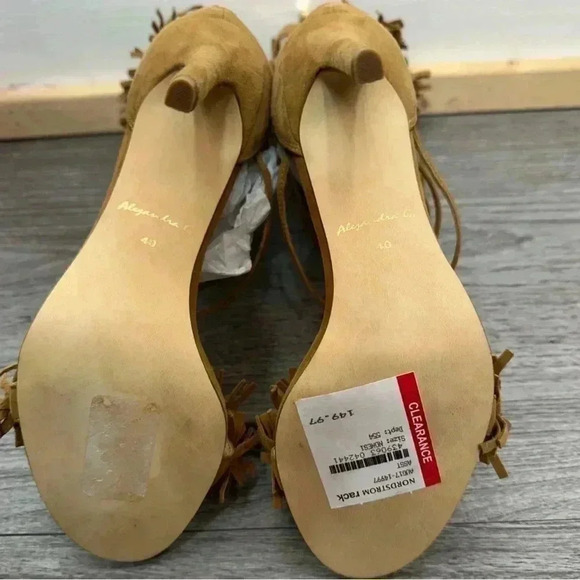 *NEW* Alejandra G. Heels - Size 40 (US‎ 9) Suede Fringe Tan High Heel Sandal - Picture 8 of 15